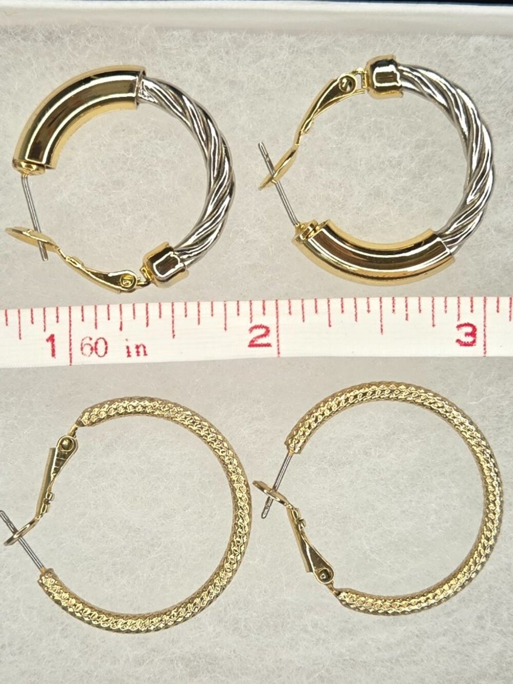 2 Pairs of Silver and Gold Hoop Earrings